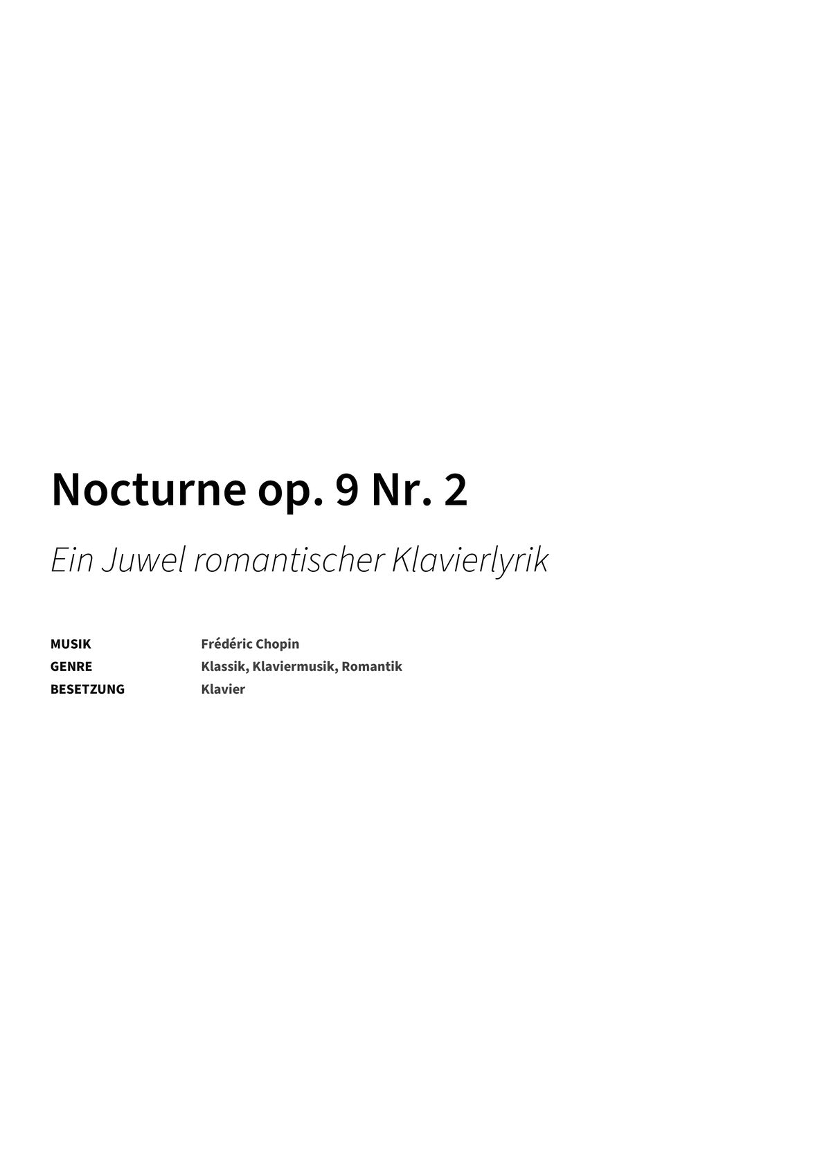 Nocturne op. 9 Nr. 2 - Title Page