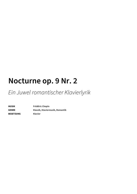 Nocturne op. 9 Nr. 2 - Title Page