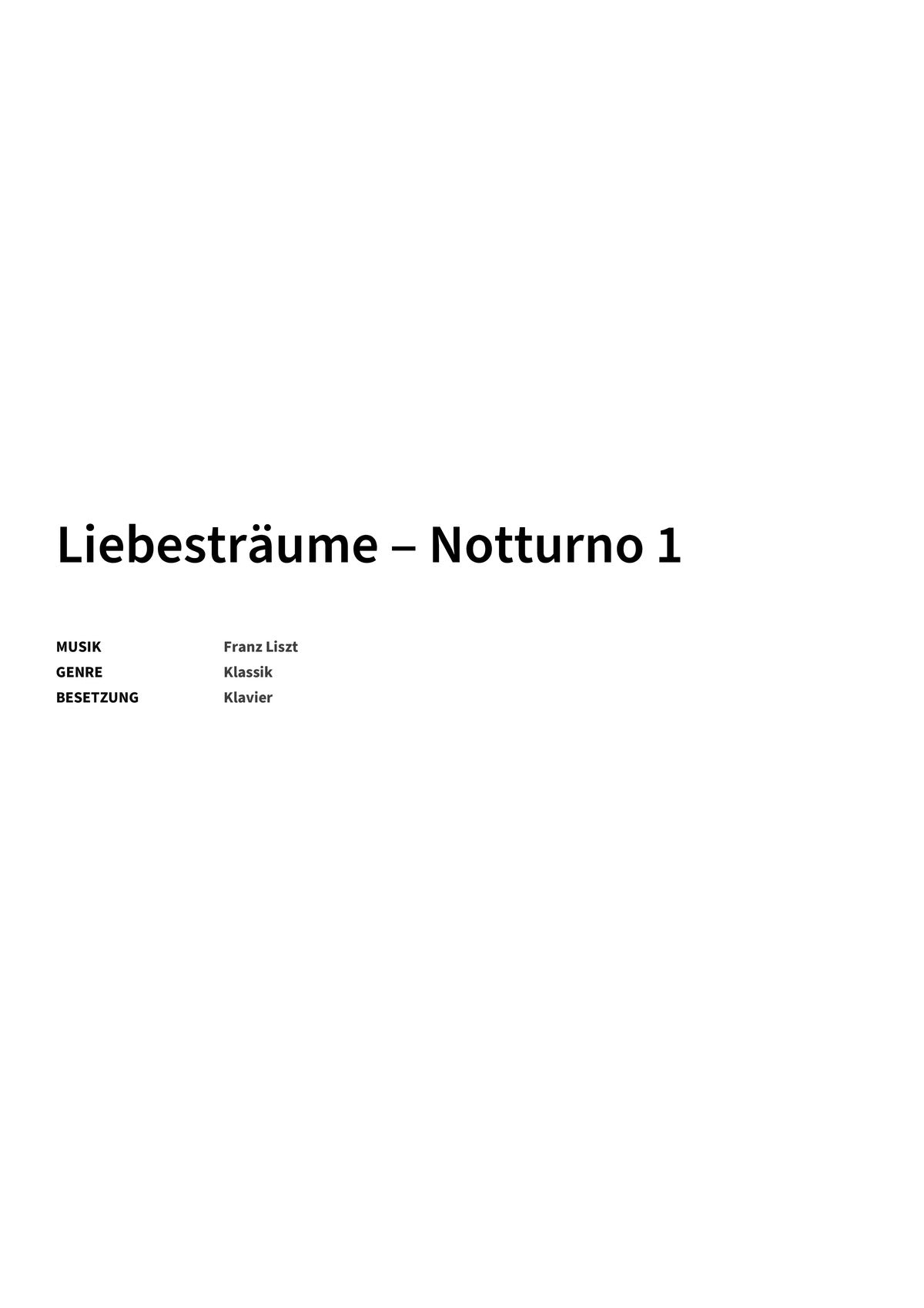 Liebesträume ‒ Notturno 1 - Title Page