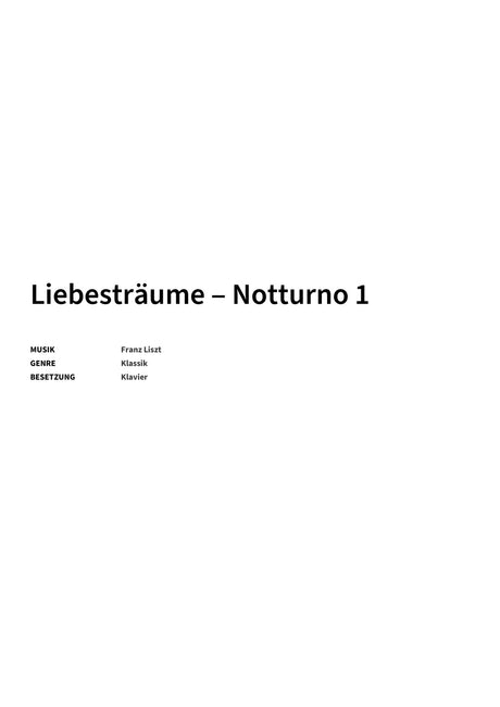 Liebesträume ‒ Notturno 1 - Title Page