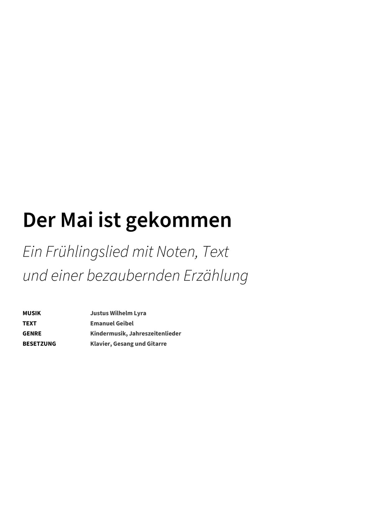Der Mai ist gekommen - Title Page