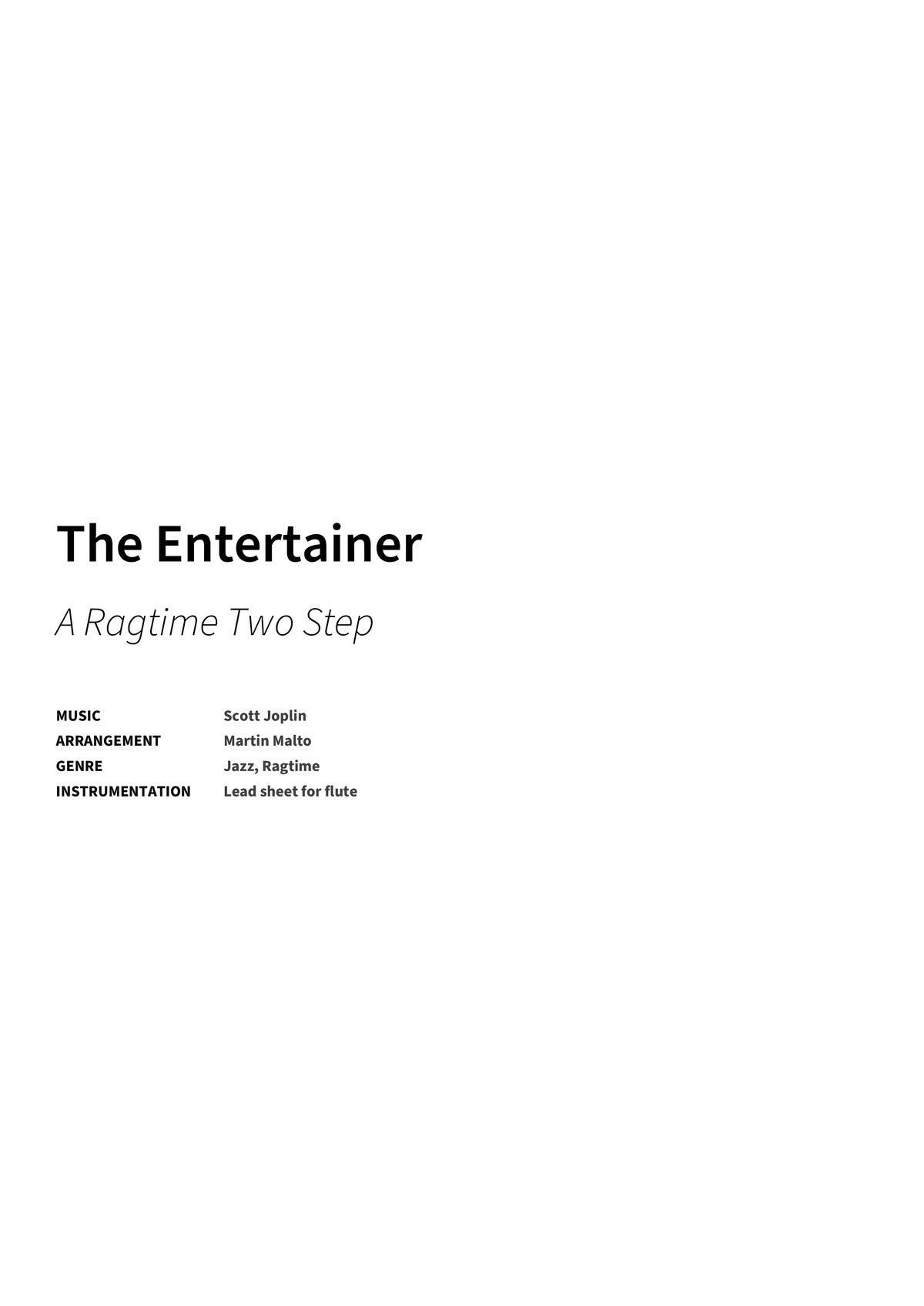 The Entertainer - Title Page