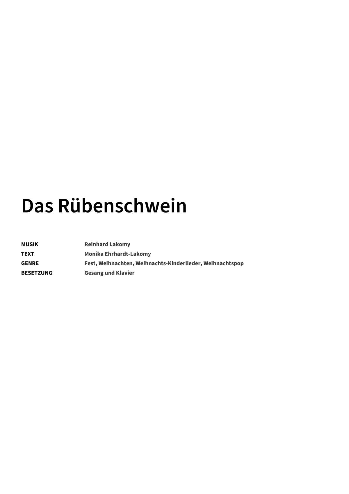 Das Rübenschwein - Title Page