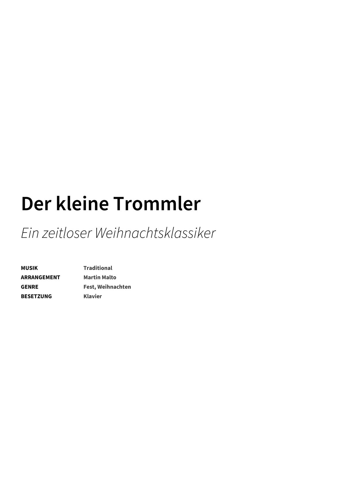 Der kleine Trommler - Title Page