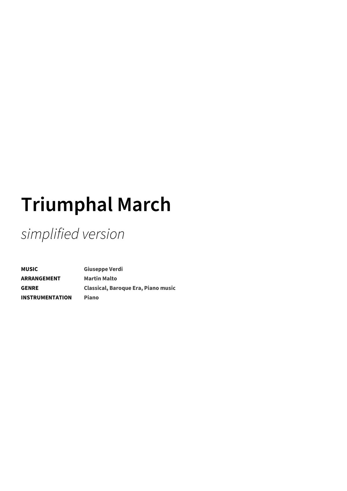 Triumphal March - Title Page
