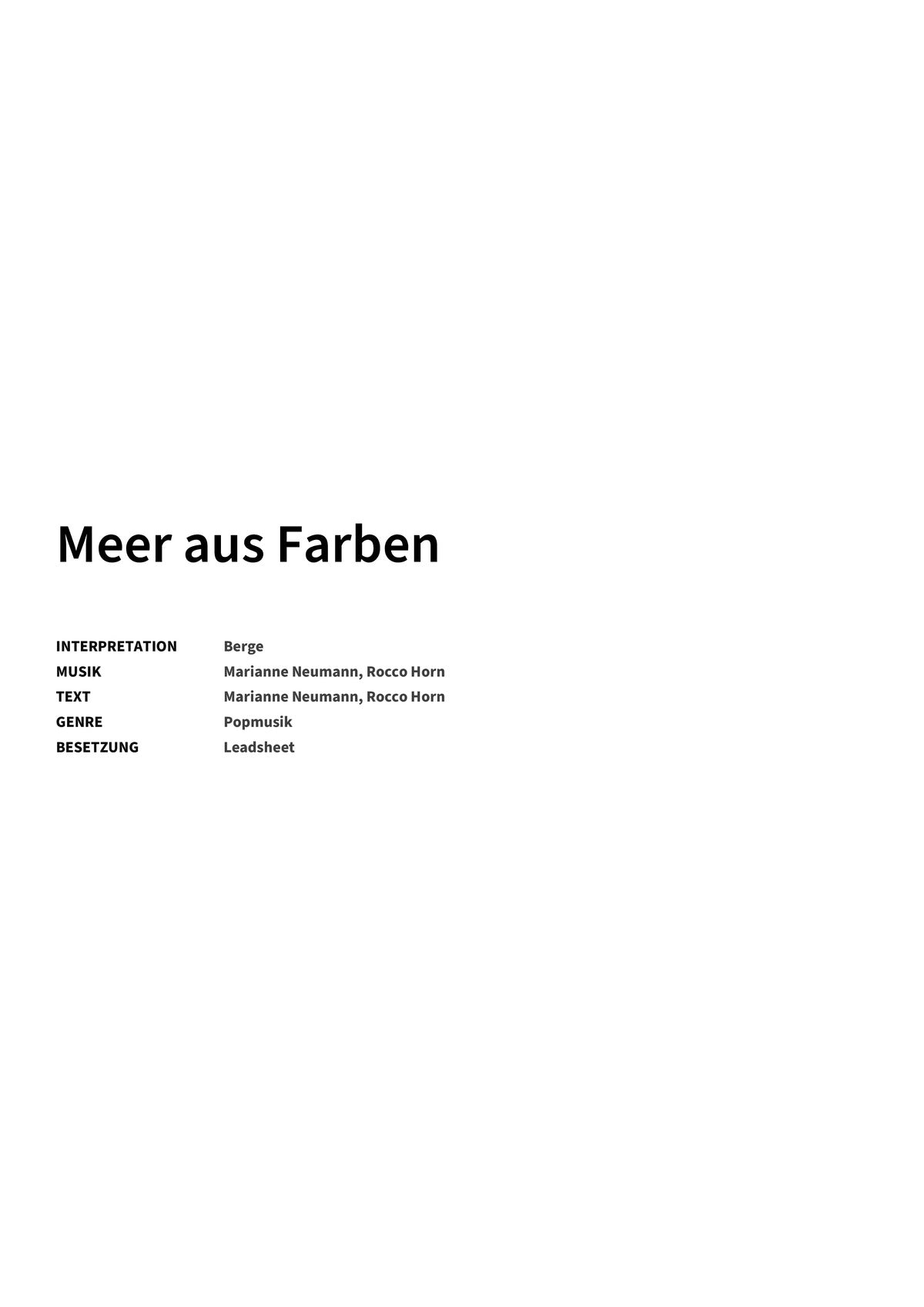 Meer aus Farben - Title Page