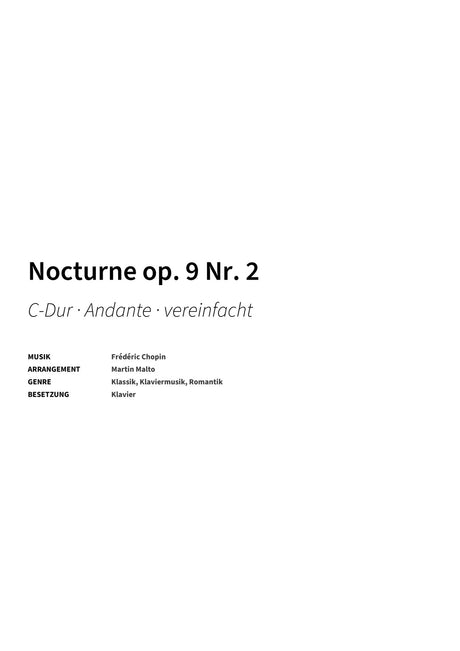 Nocturne op. 9 Nr. 2 - Title Page