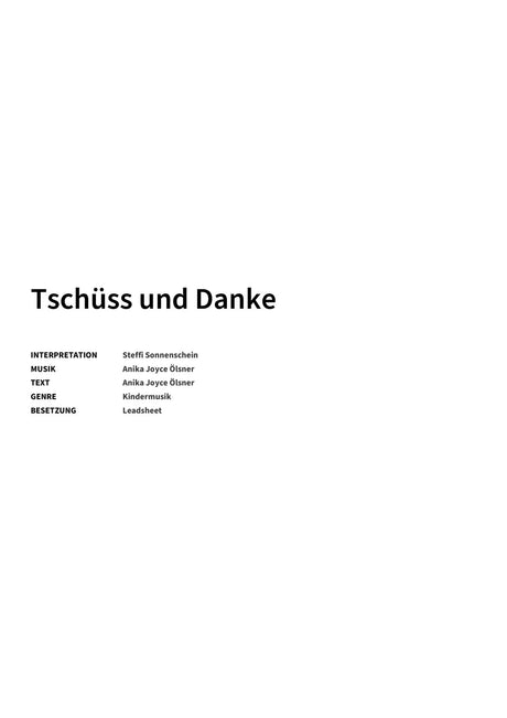 Tschüss und Danke - Title Page
