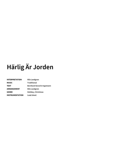 Härlig Är Jorden - Title Page