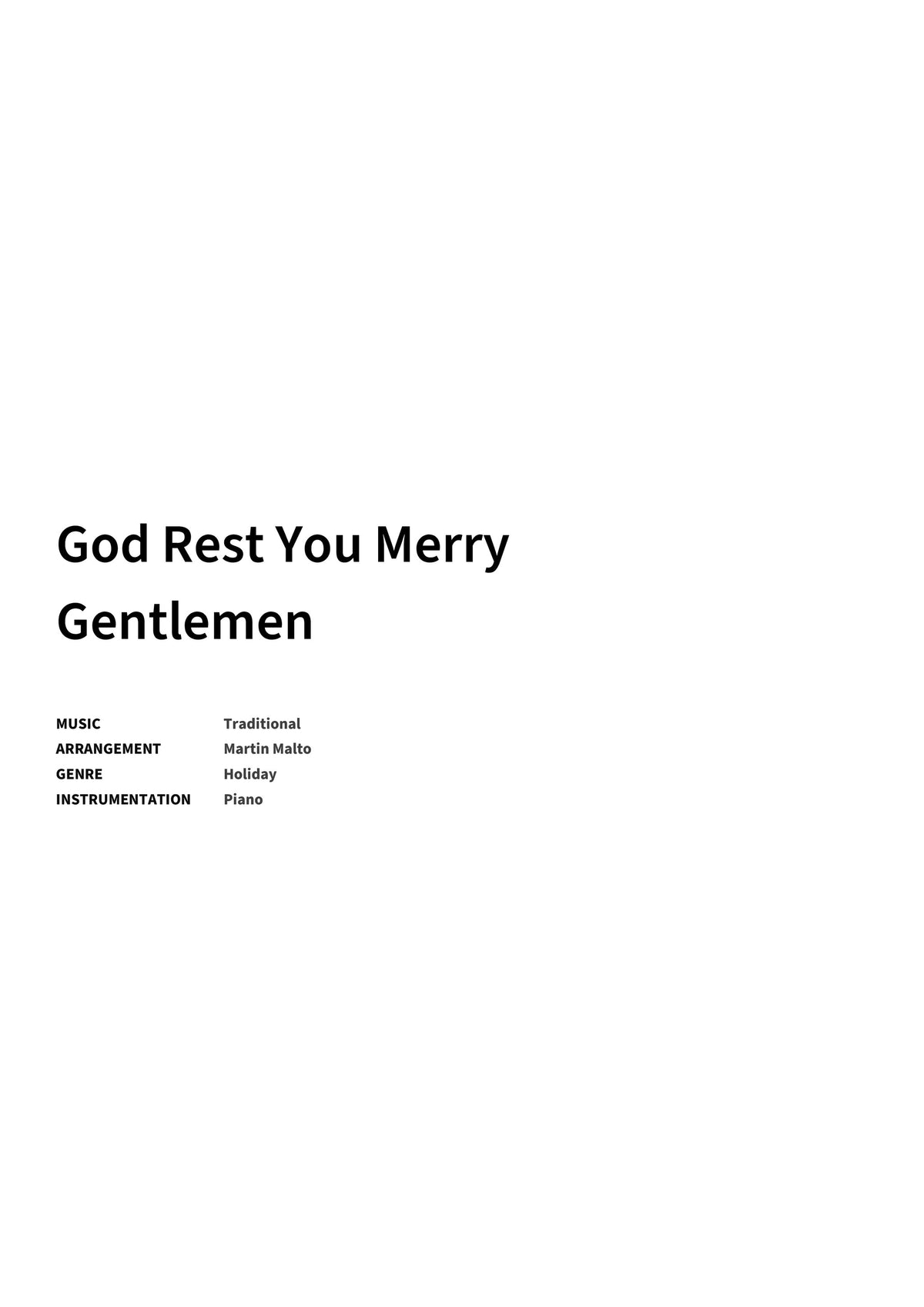 God Rest You Merry Gentlemen - Title Page