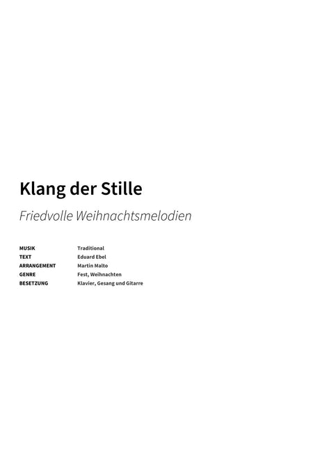 Klang der Stille - Title Page