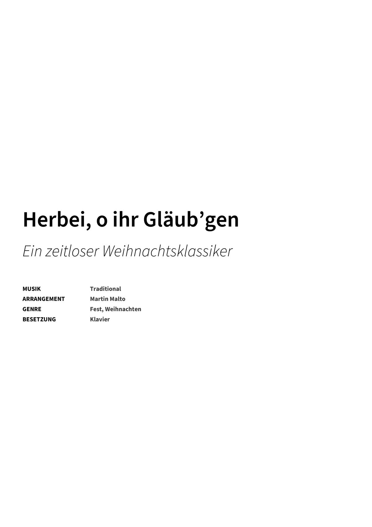 Herbei, o ihr Gläub’gen - Title Page