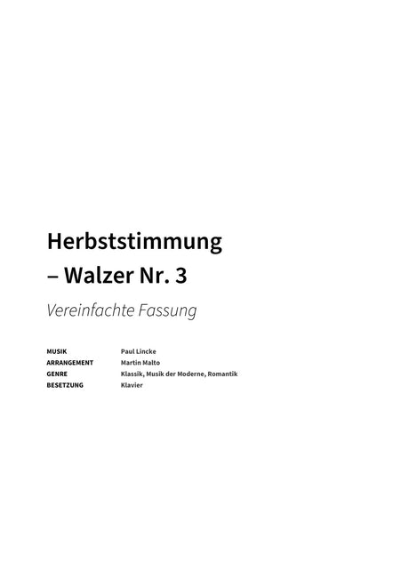 Herbststimmung ‒ Walzer Nr. 3 - Title Page
