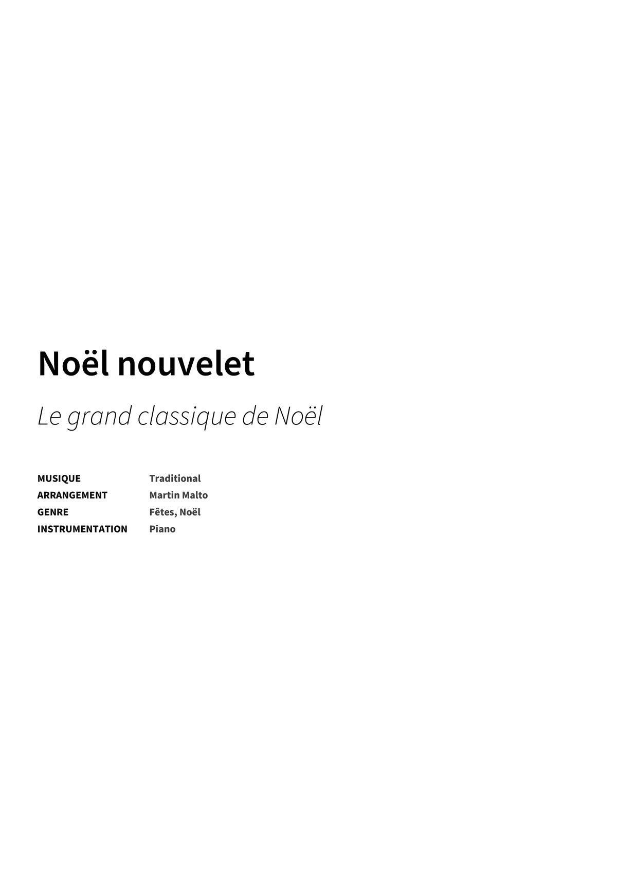 Noël nouvelet - Title Page