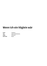 Wenn ich ein Vöglein wär - Title Page