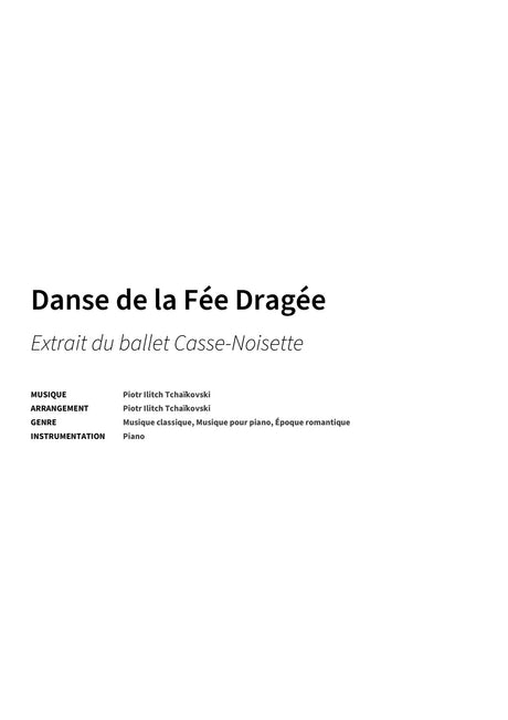Danse de la Fée Dragée - Title Page
