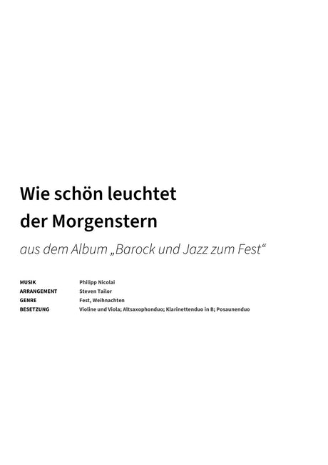 Wie schön leuchtet der Morgenstern - Title Page