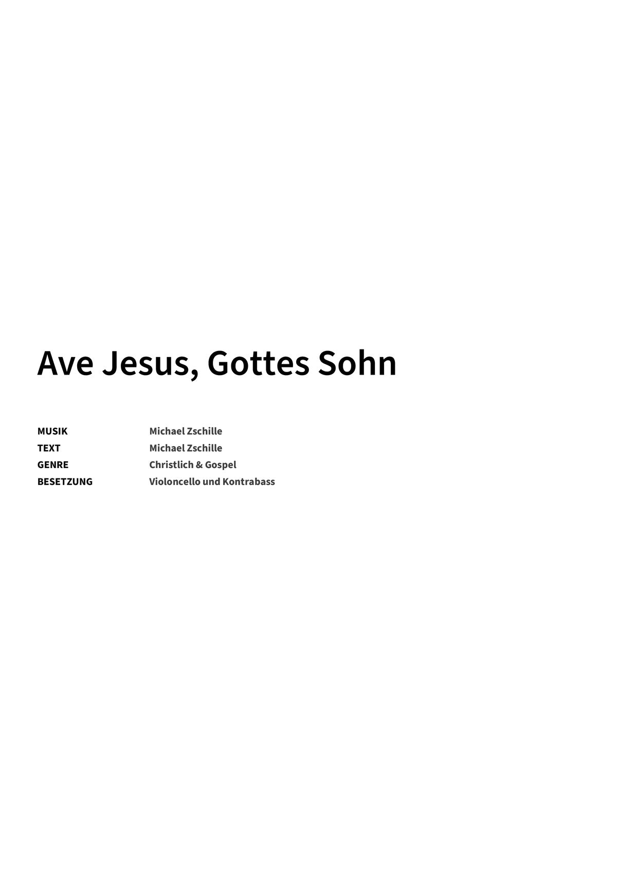Ave Jesus, Gottes Sohn - Title Page