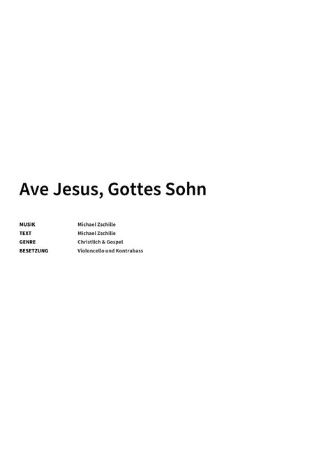 Ave Jesus, Gottes Sohn - Title Page
