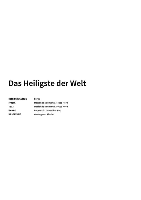 Das Heiligste der Welt - Title Page