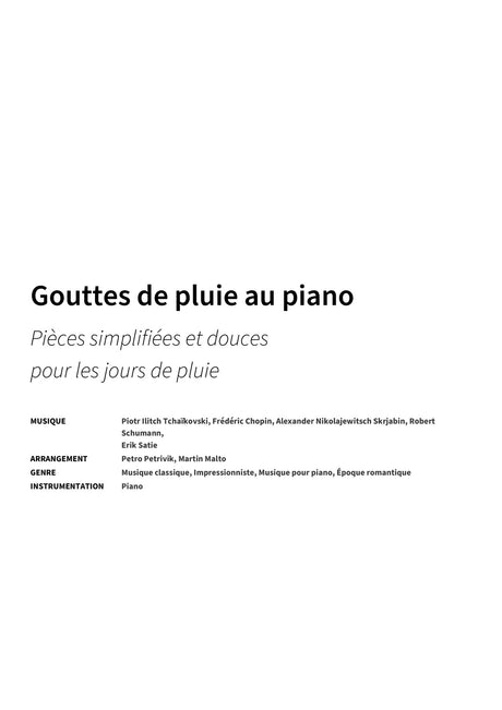 Gouttes de pluie au piano - Title Page