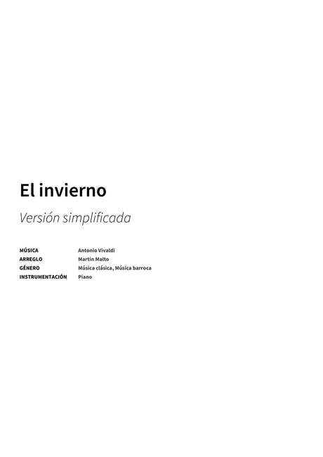 El invierno - Title Page