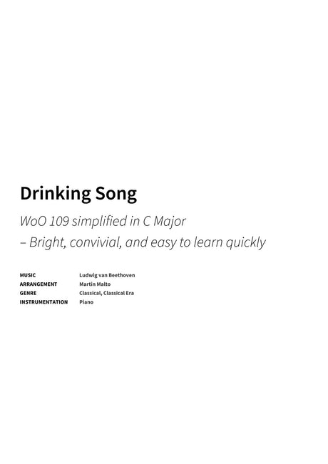 Drinking Song - Title Page