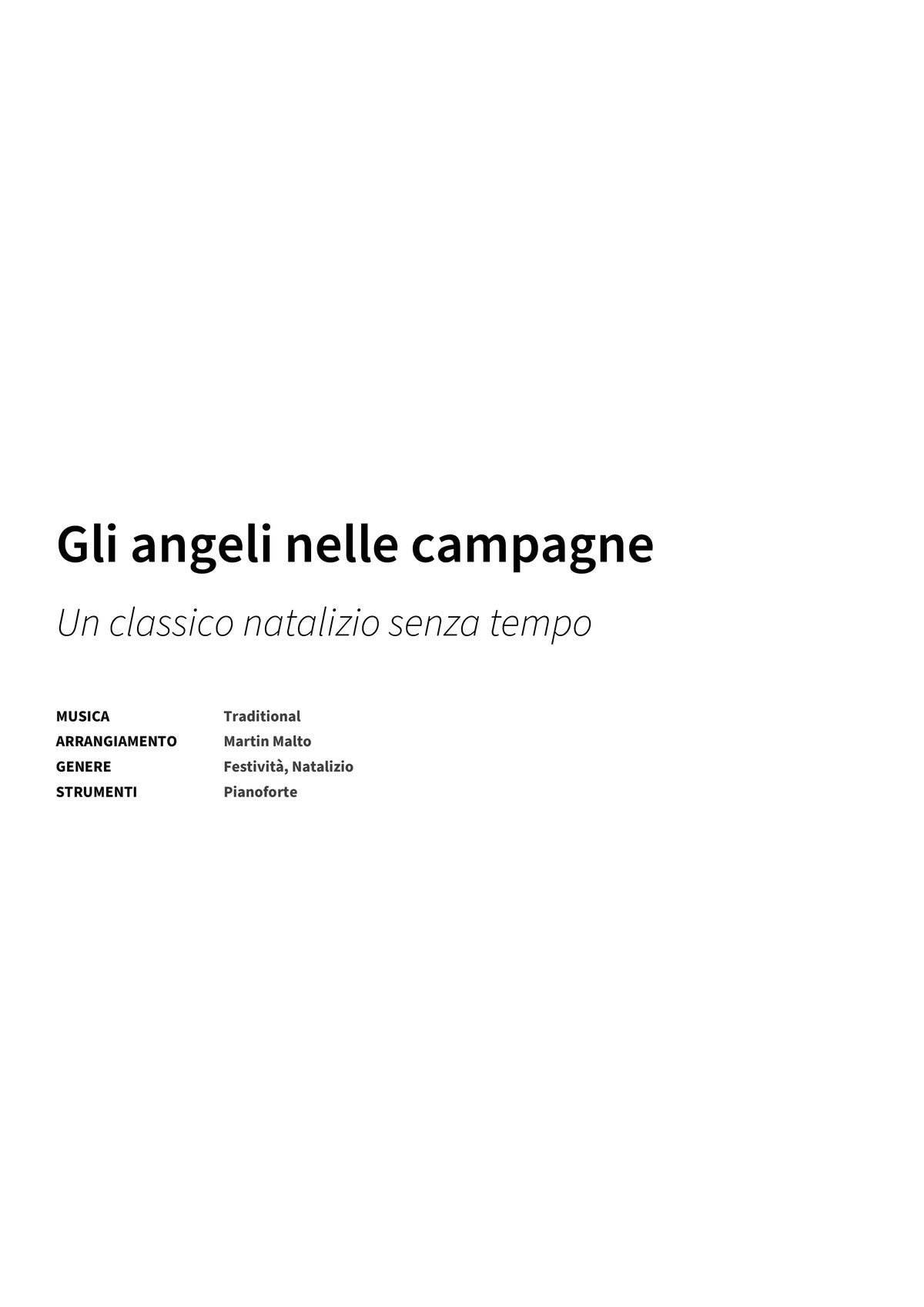 Gli angeli nelle campagne - Title Page