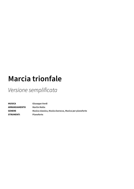 Marcia trionfale - Title Page