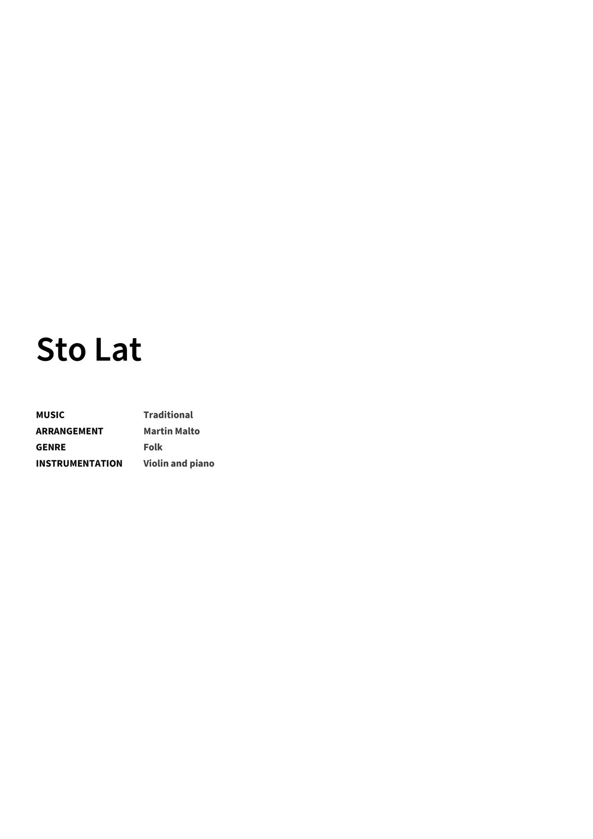 Sto Lat - Title Page