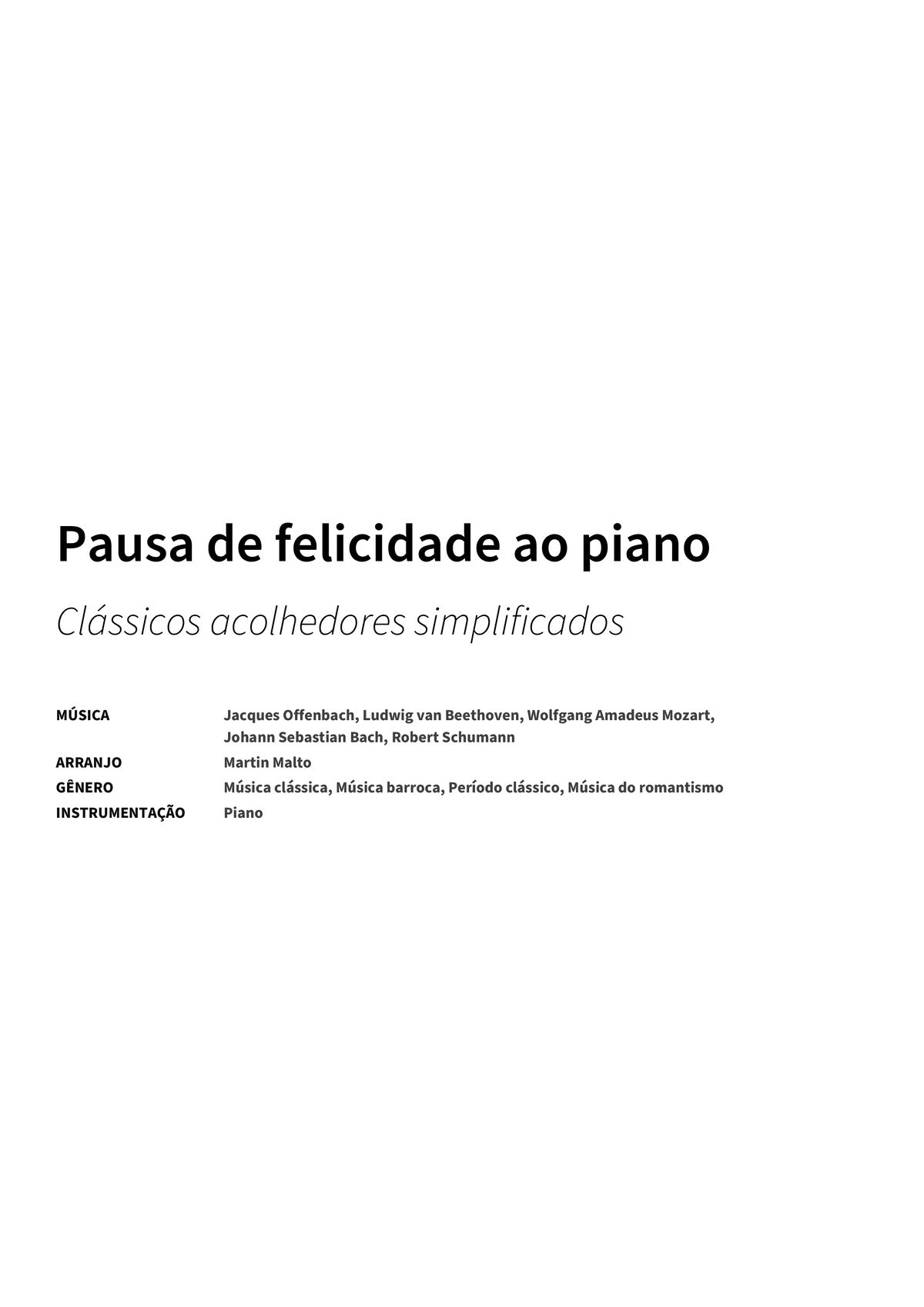 Pausa de felicidade ao piano - Title Page