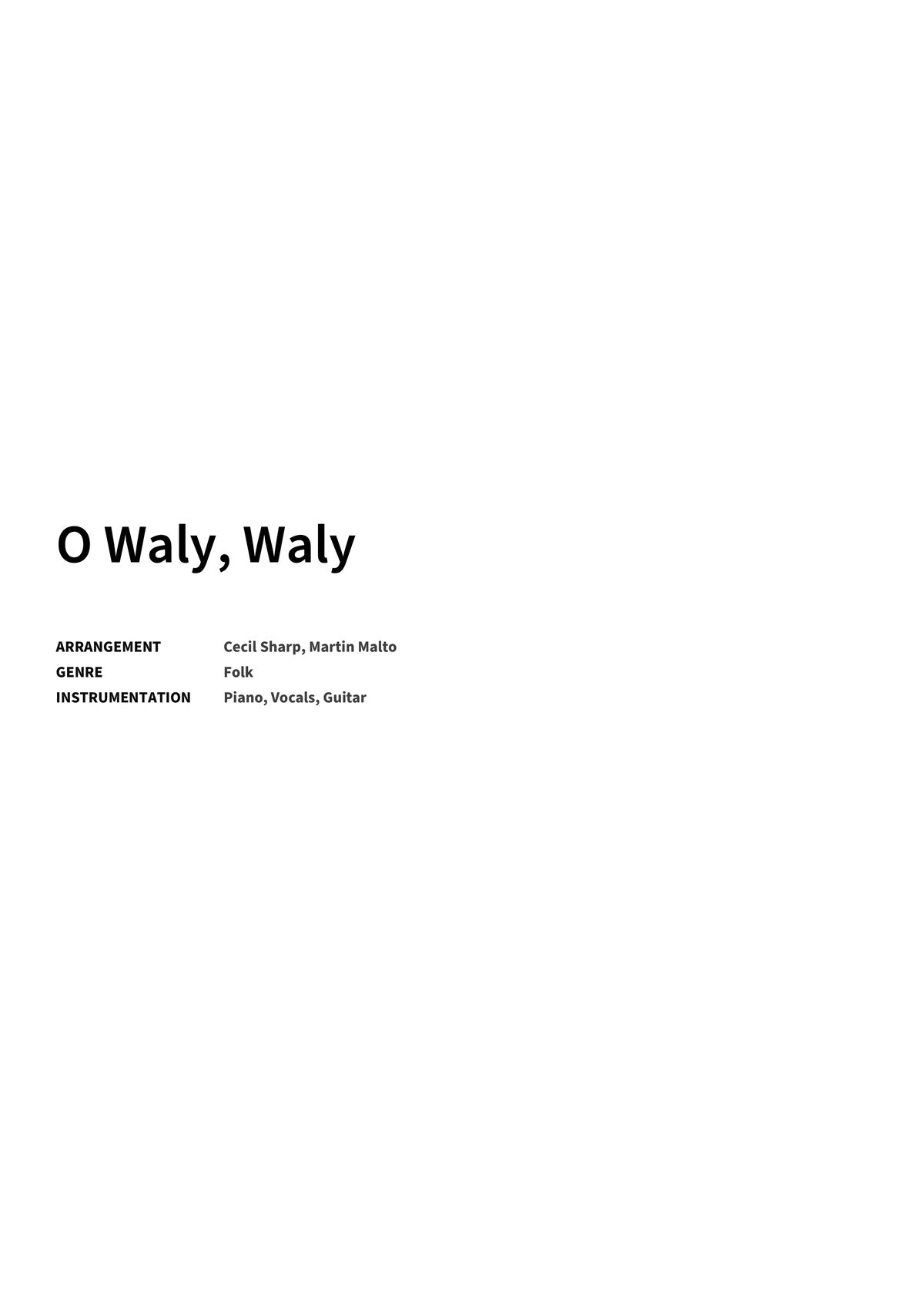 O Waly, Waly - Title Page