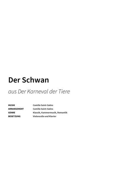 Der Schwan - Title Page