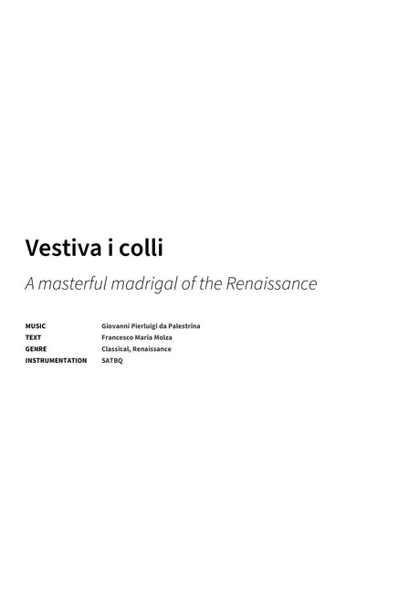 Vestiva i colli - Title Page