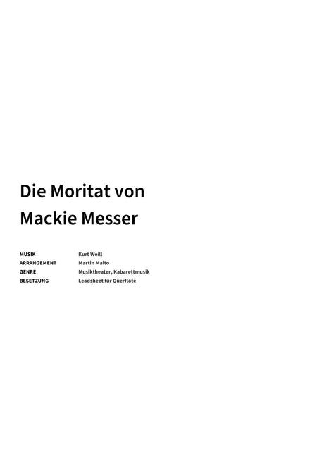 Die Moritat von Mackie Messer - Title Page