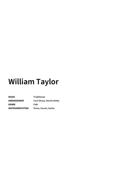 William Taylor - Title Page