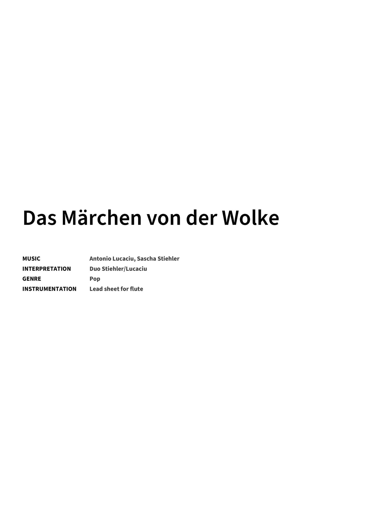 Das Märchen von der Wolke - Title Page