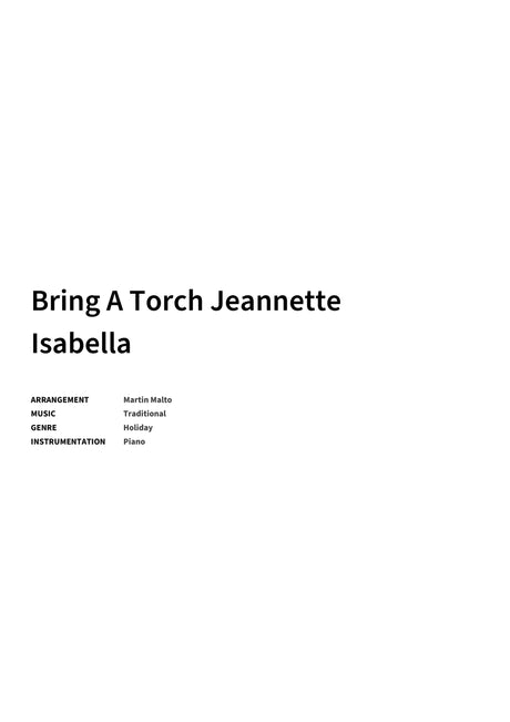 Bring A Torch Jeannette Isabella - Title Page
