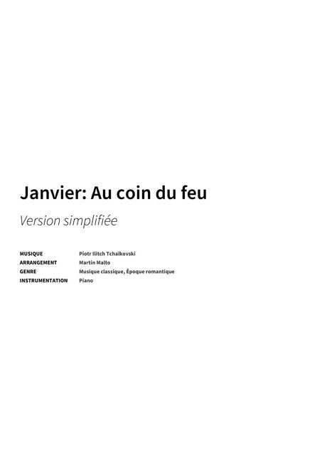 Janvier: Au coin du feu - Title Page