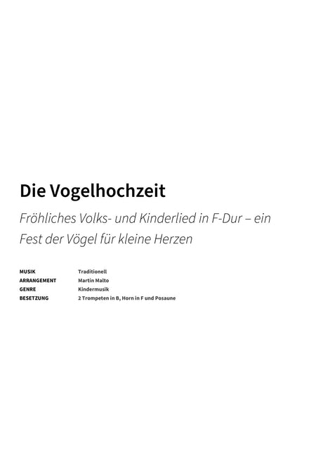 Die Vogelhochzeit - Title Page