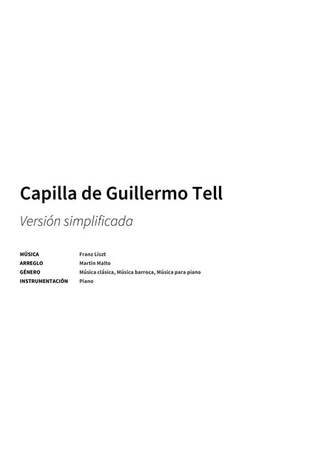 Capilla de Guillermo Tell - Title Page