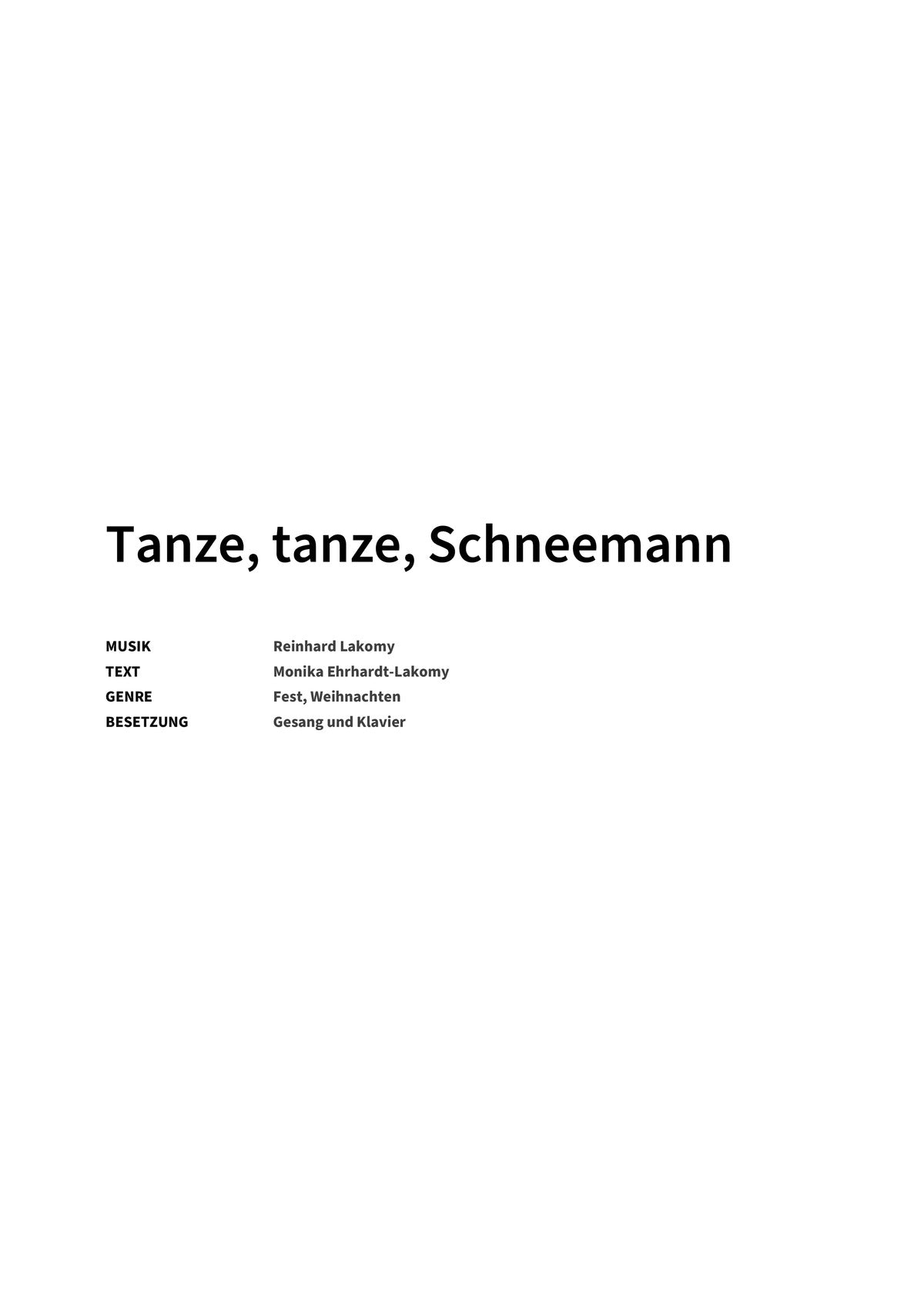 Tanze, tanze, Schneemann - Title Page