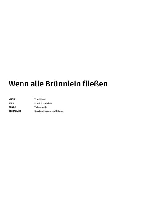 Wenn alle Brünnlein fließen - Title Page