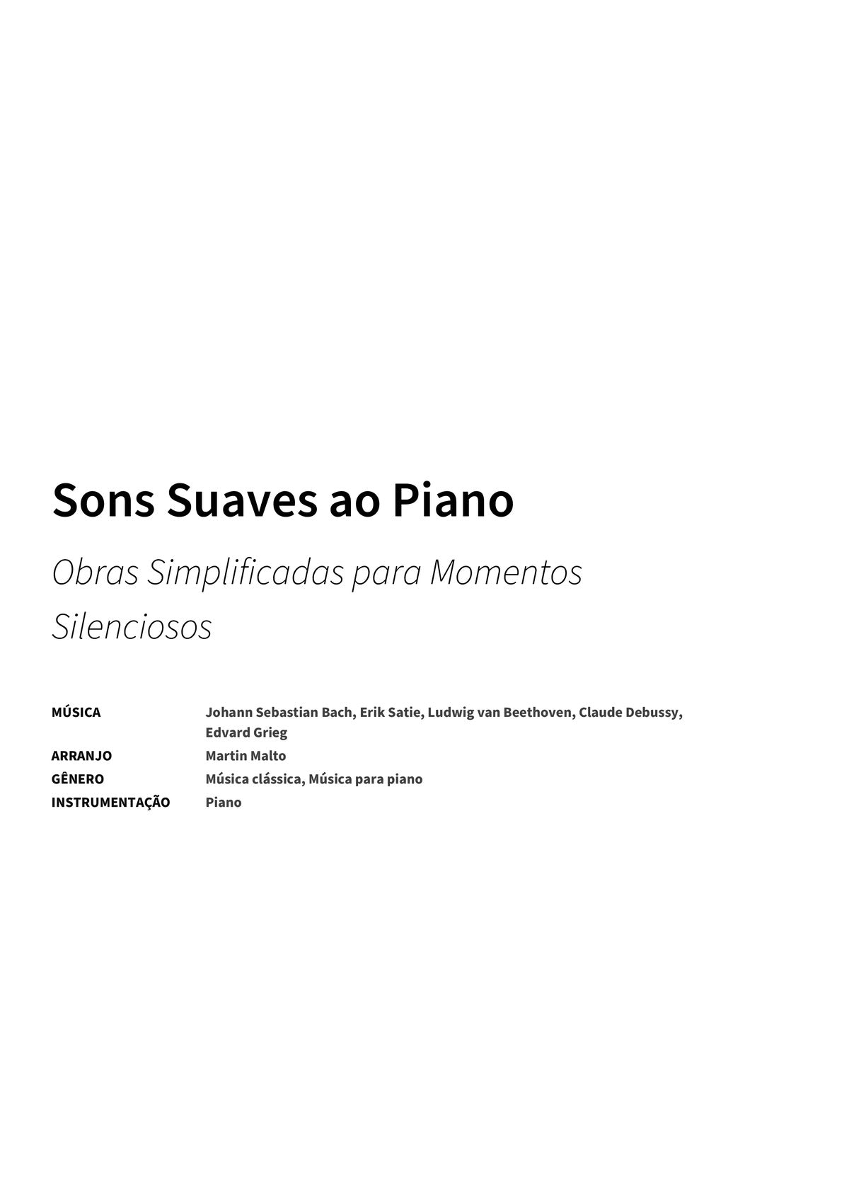 Sons Suaves ao Piano - Title Page