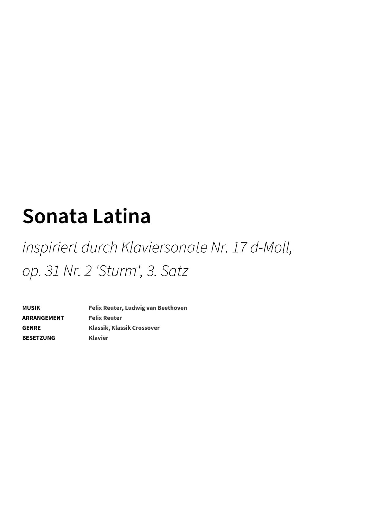 Sonata Latina - Title Page