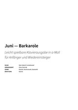 Juni — Barkarole - Title Page