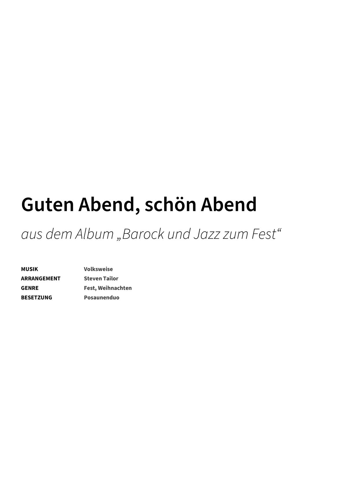 Guten Abend, schön Abend - Title Page