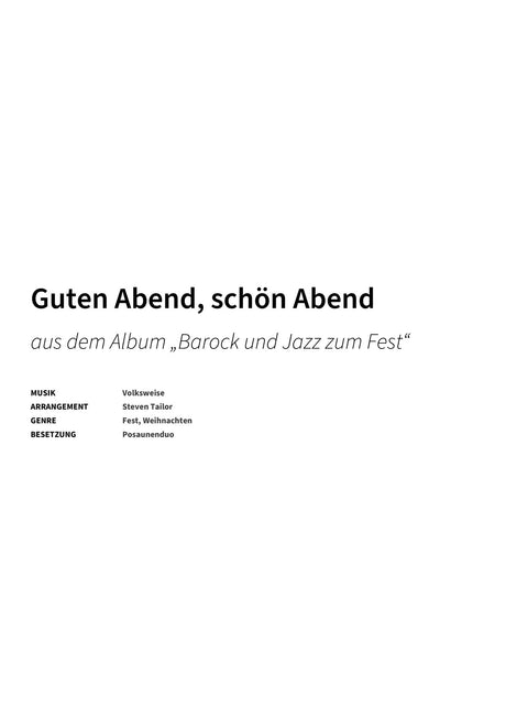 Guten Abend, schön Abend - Title Page