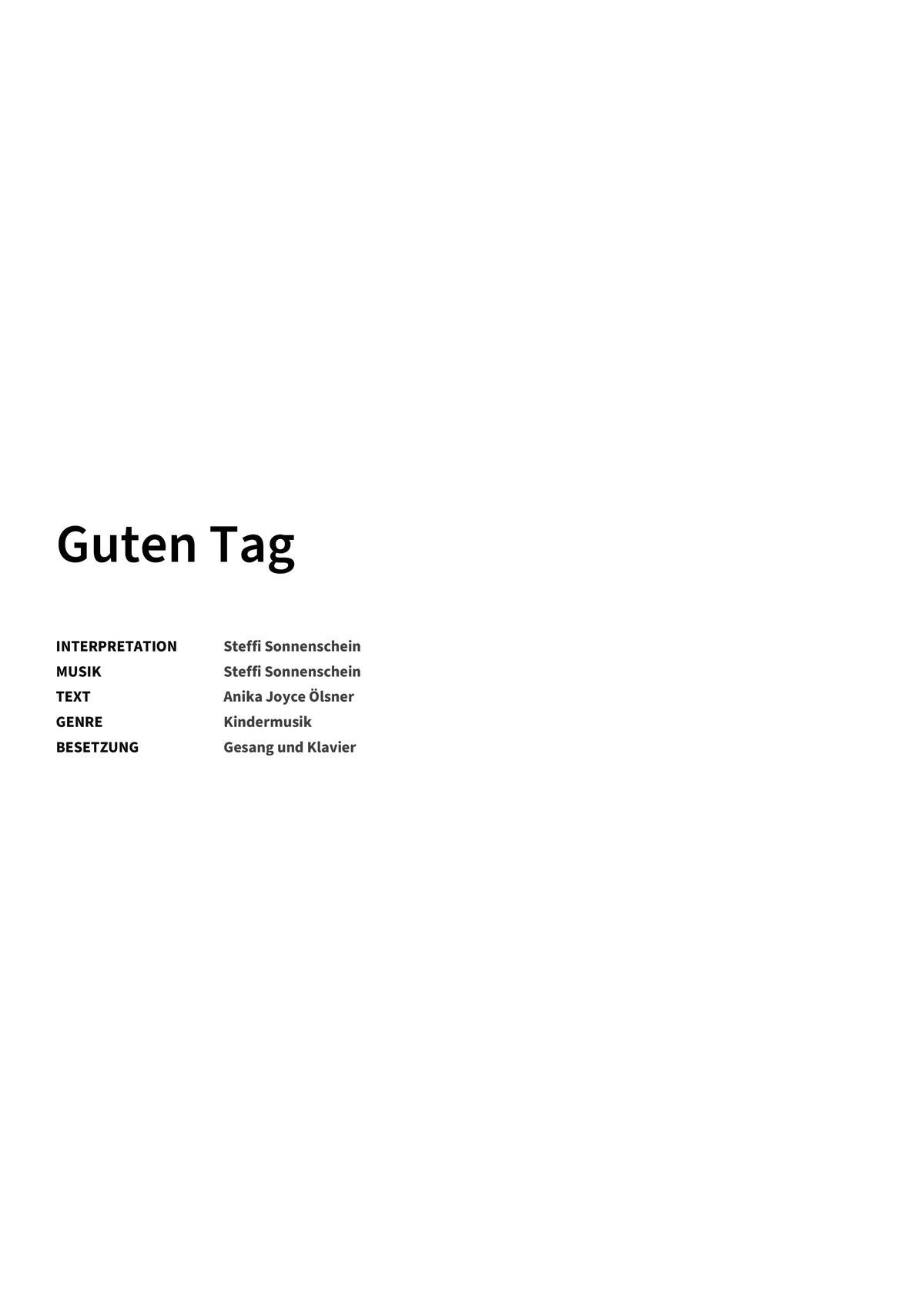 Guten Tag - Title Page