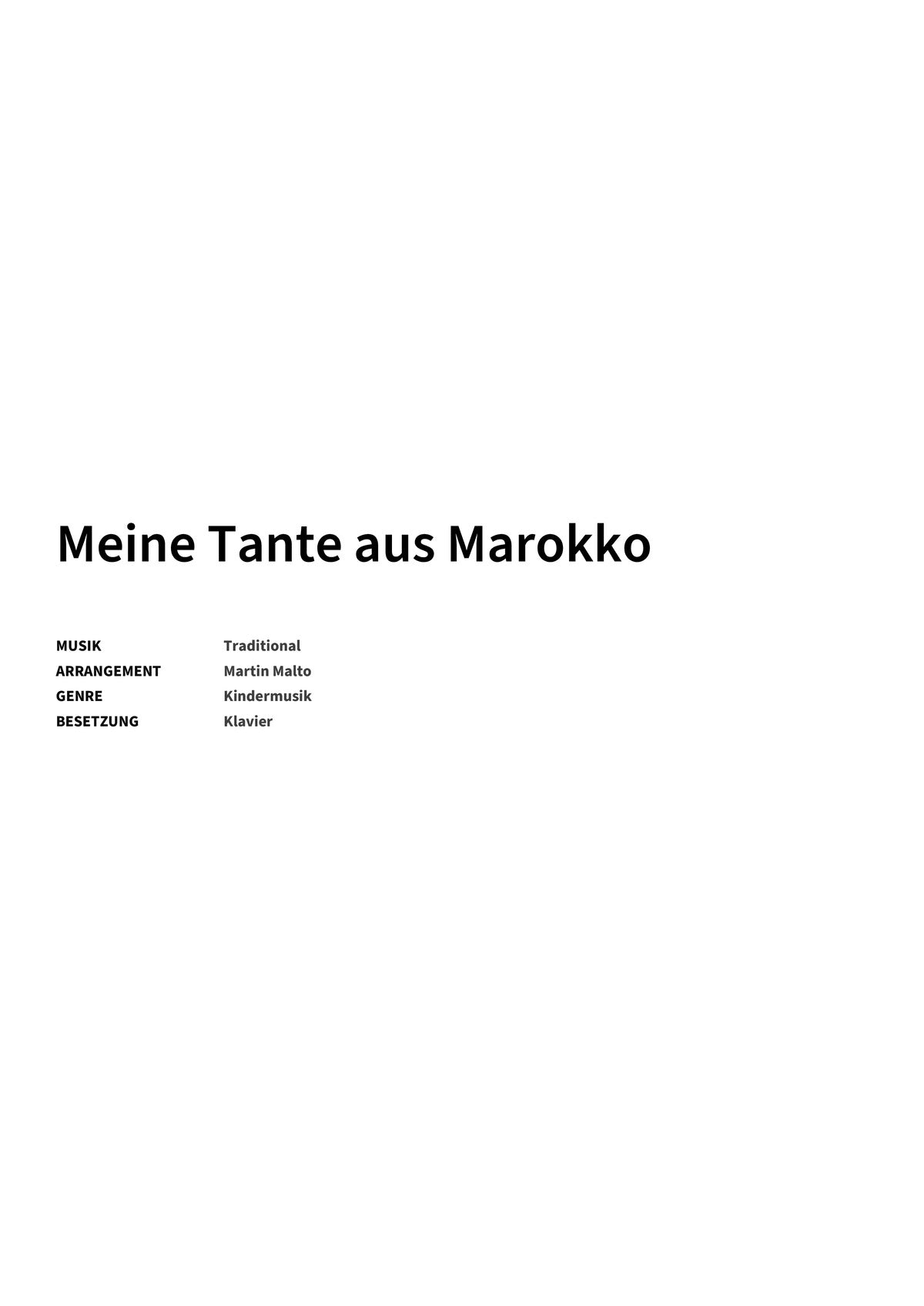 Meine Tante aus Marokko - Title Page
